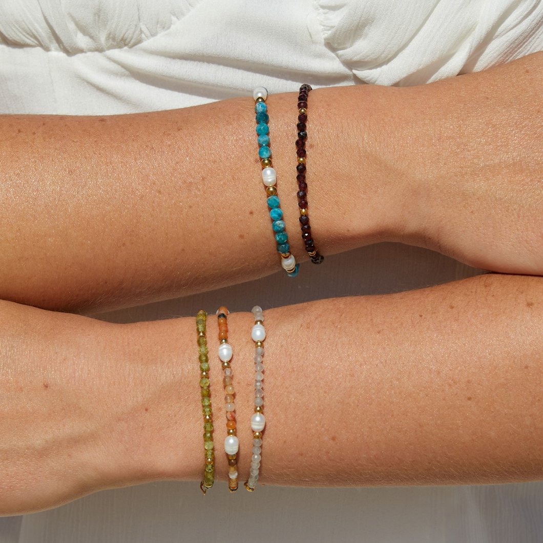 Pulsera de Cuentas con Granate Rojo