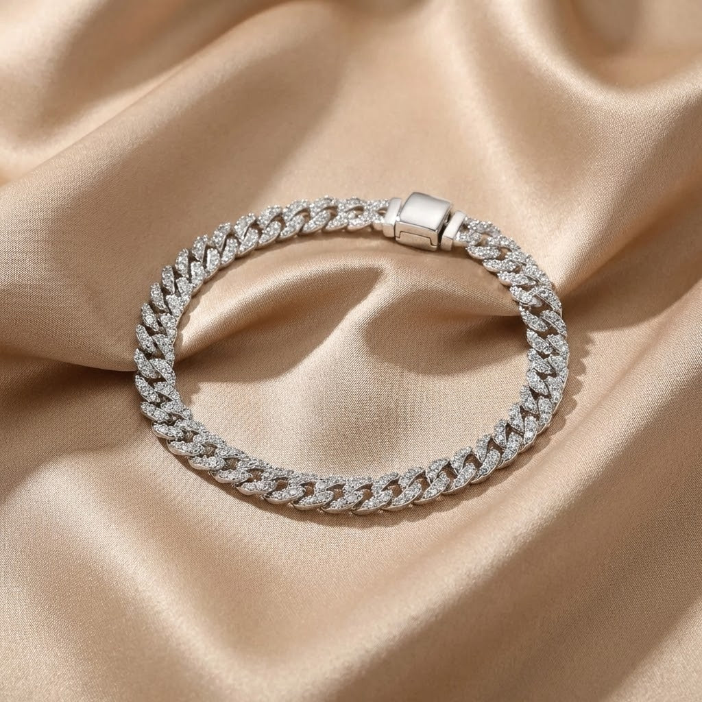 Pulsera Cubana Pavé | Accesorio Elegante