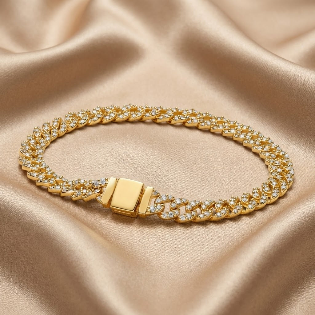 Pulsera Cubana Pavé | Accesorio Elegante