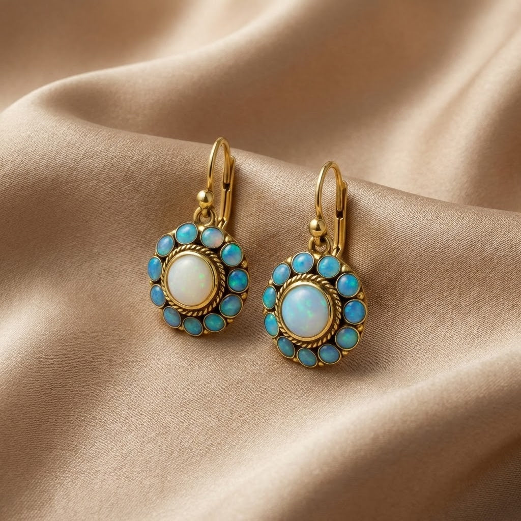 Aretes Vintage de Ópalo de Colección