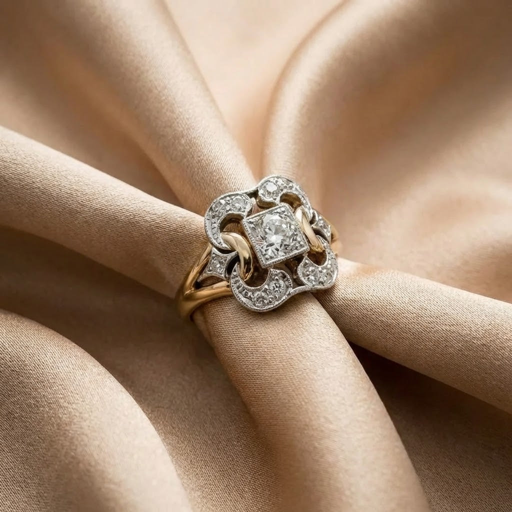 Anillo Vintage de Oro con Circonia