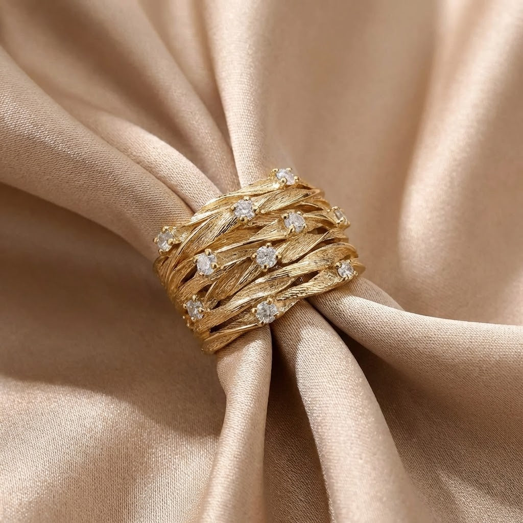Anillo Vintage de Oro con Circonia