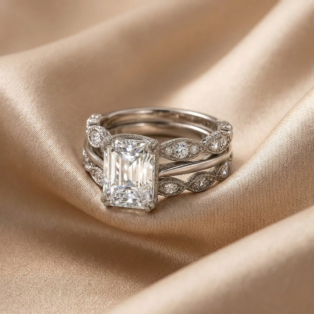 Anillo Vintage de Plata con Capas Brillantes
