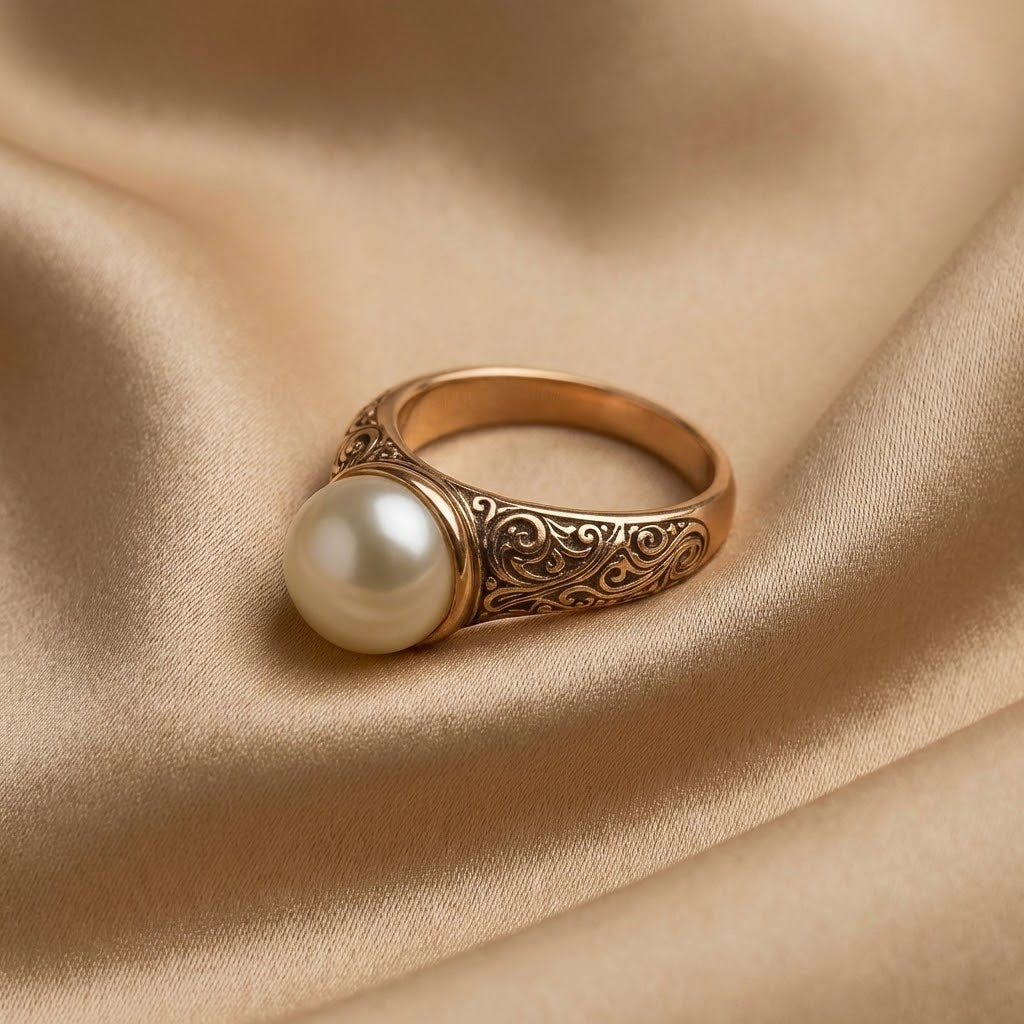 Anillo Vintage de Oro con Perla