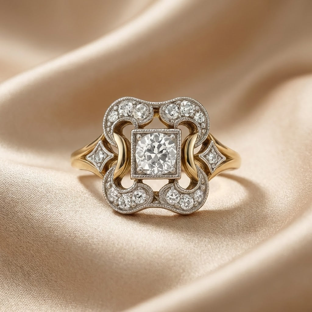 Anillo Vintage de Oro con Circonia