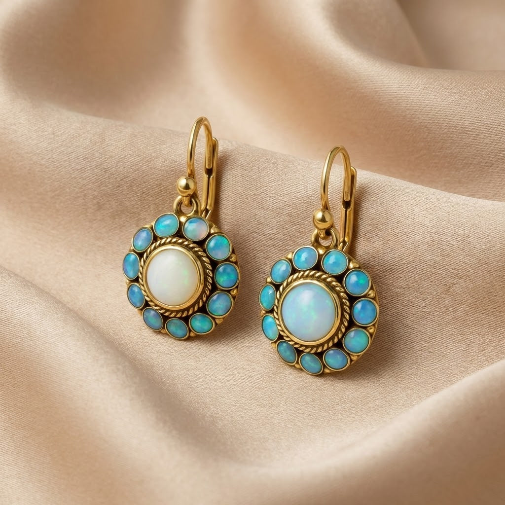 Aretes Vintage de Ópalo de Colección