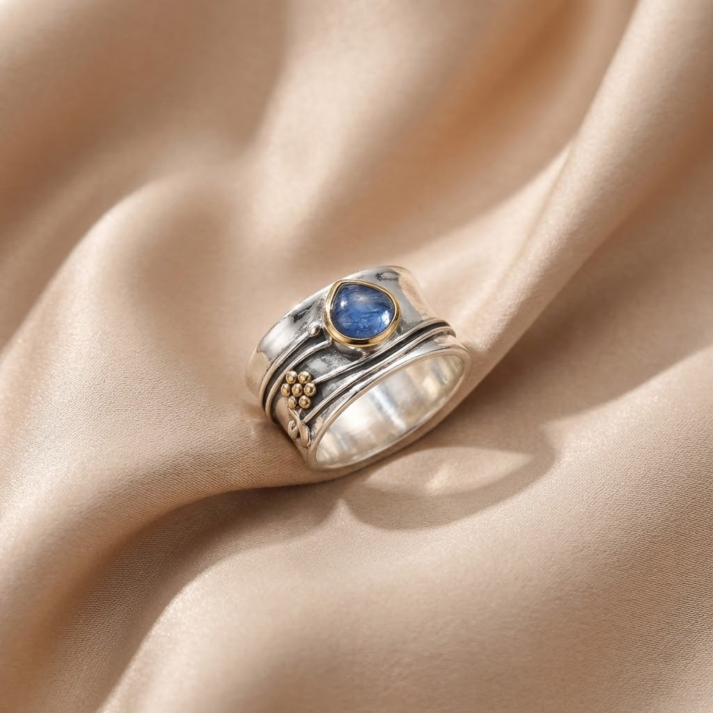 Anillo Bohemio de Piedra Preciosa para Meditación