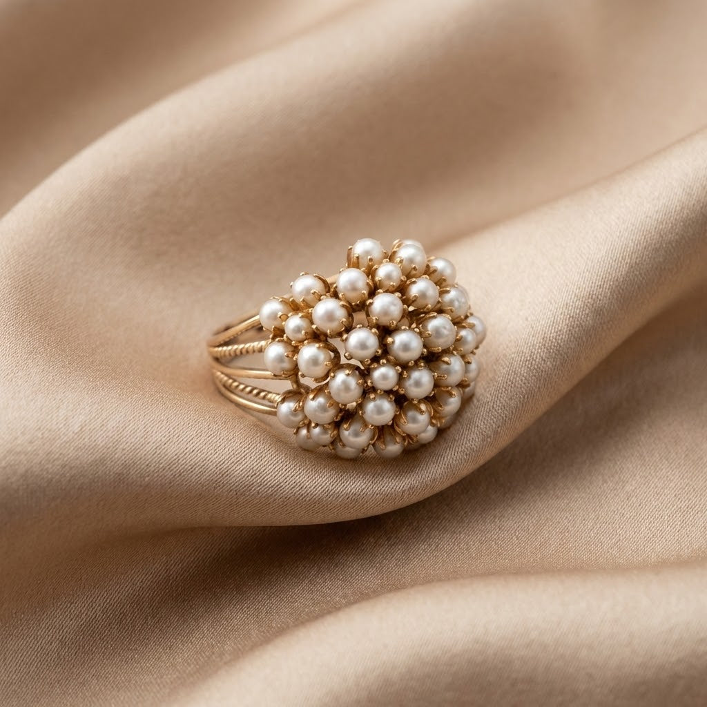 Anillo con Perlas Incrustadas