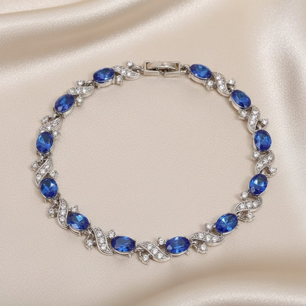 Pulsera de Zafiro Gabriela | Oro Blanco