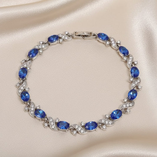 Pulsera de Zafiro Gabriela | Oro Blanco