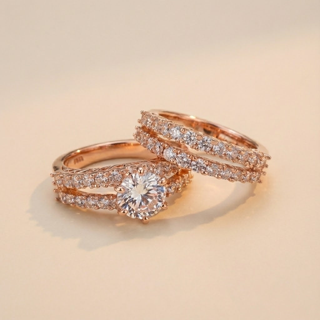 Resplandor Eterno | Set de Anillos de Oro para Mujeres