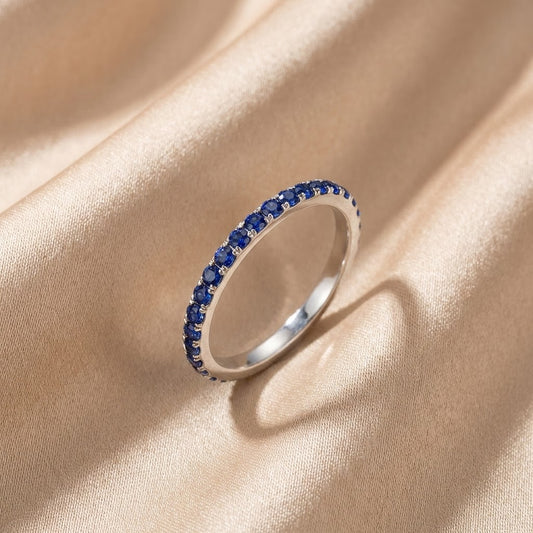 Anillo de Zafiro Soraya | Oro Blanco