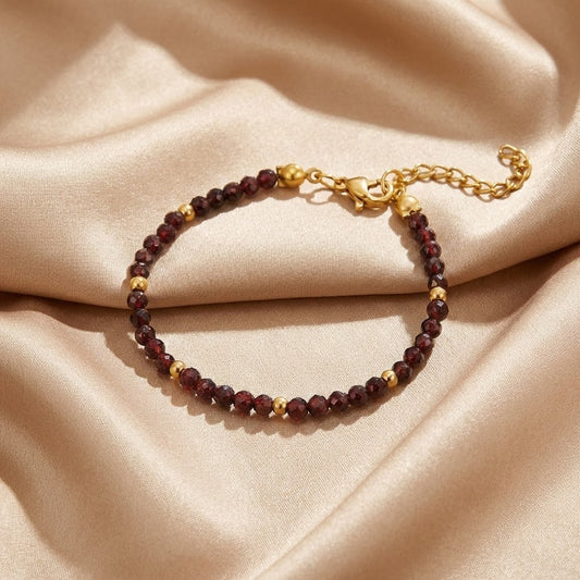 Pulsera de Cuentas con Granate Rojo