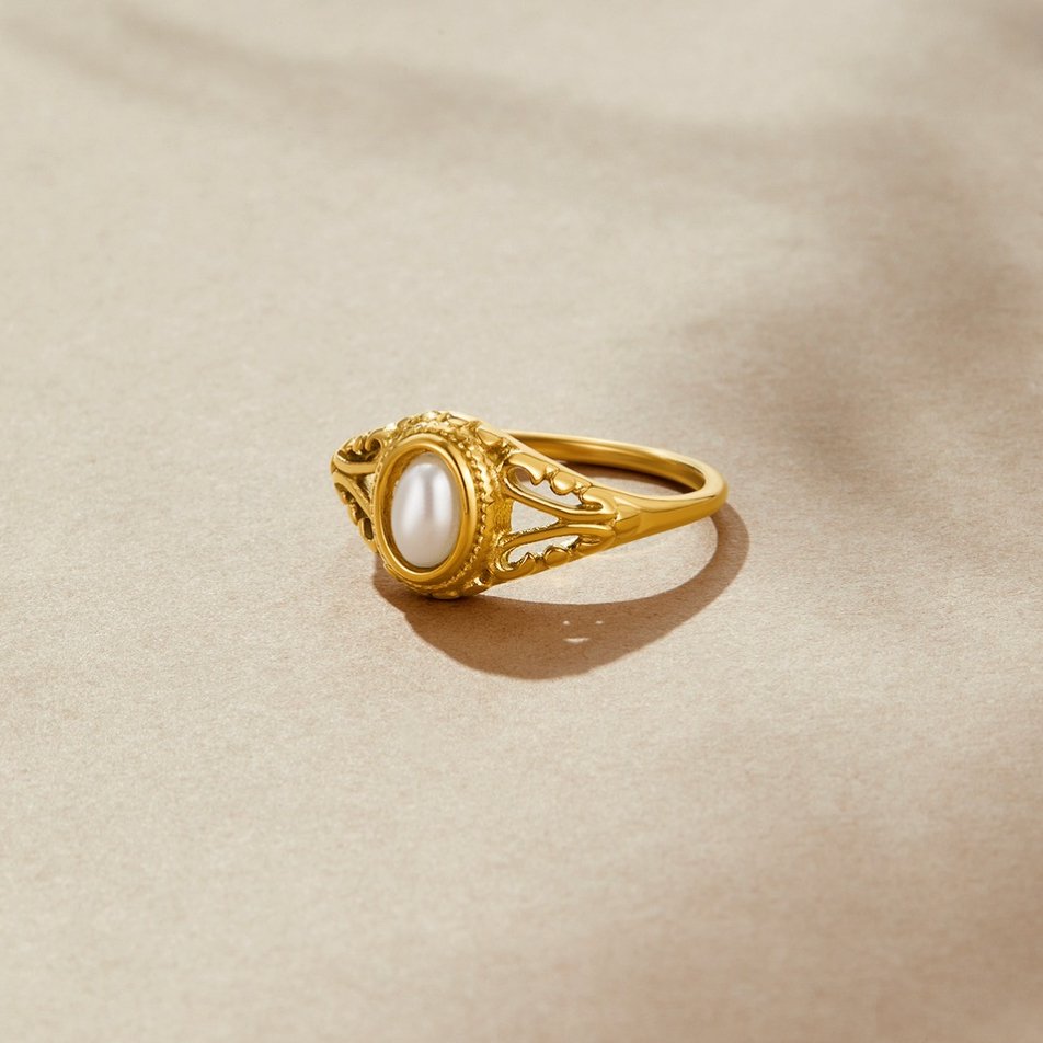 Anillo Vintage de Perla Real