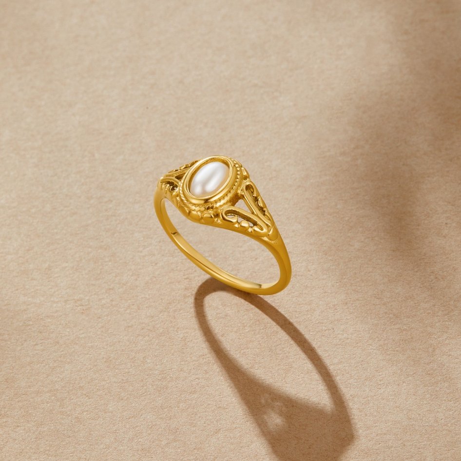Anillo Vintage de Perla Real
